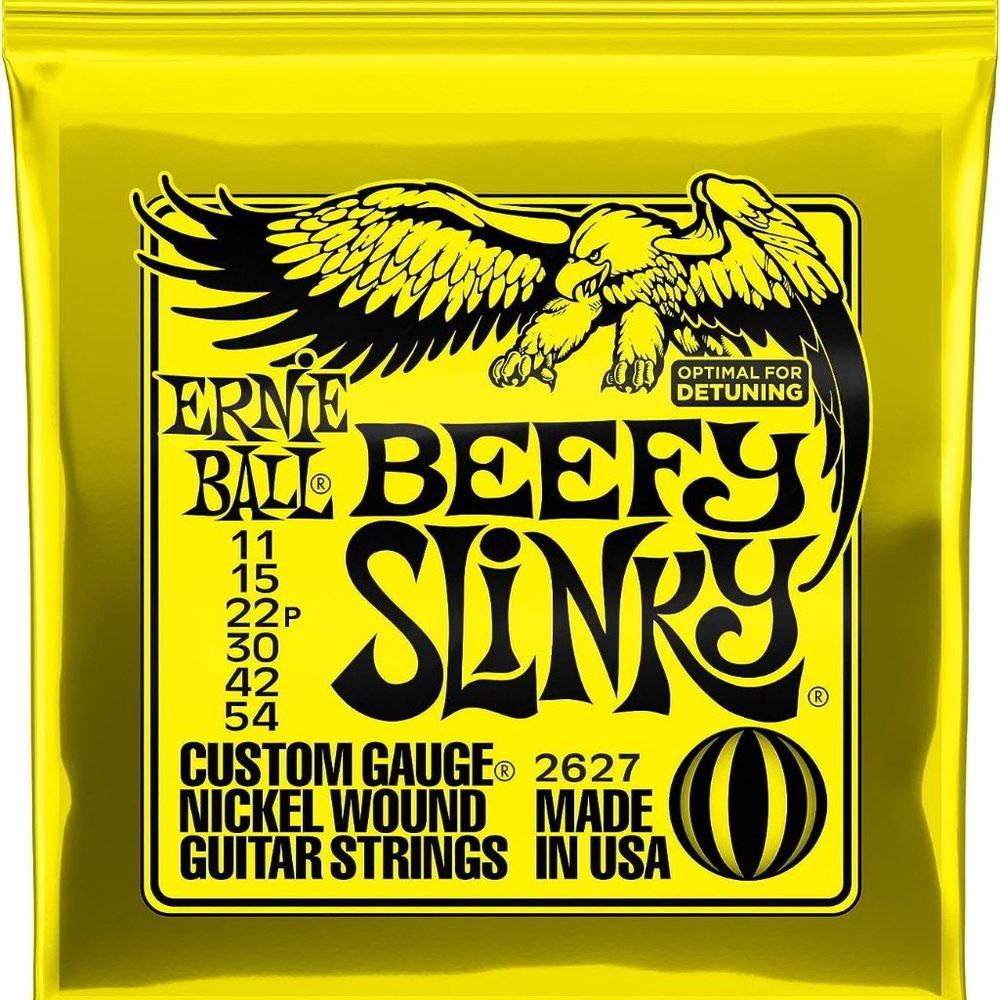 6-Pack Ernie Ball Beefy Slinky Nickel Wound Electric Guitar Strings .011-.054